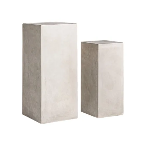 Peana estilo industrial de terracota gris (Juego de 2)