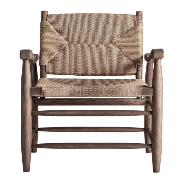 Sillón estilo clásico de madera y cuerda Driedorf