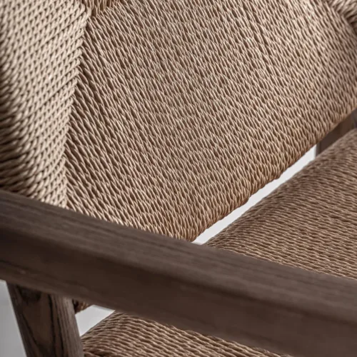 Sillón estilo clásico de madera y cuerda Driedorf