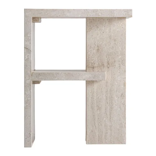 Mesita de noche de mármol beige Korba