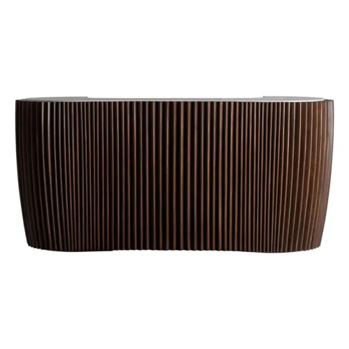 Barra de bar de madera de acacia y mármol