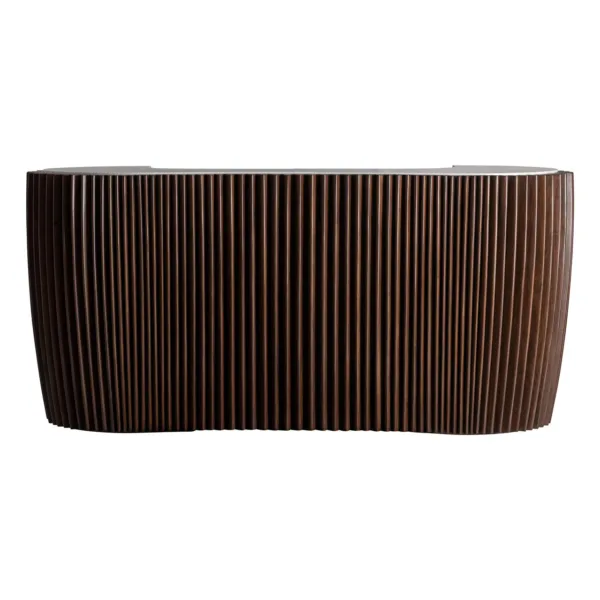 Barra de bar de madera de acacia y mármol