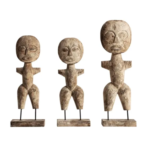 Figuras étnicas de madera(Juego de 3)