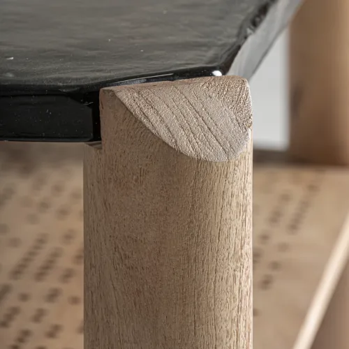 Mesa de centro de madera y cristal Jacquard