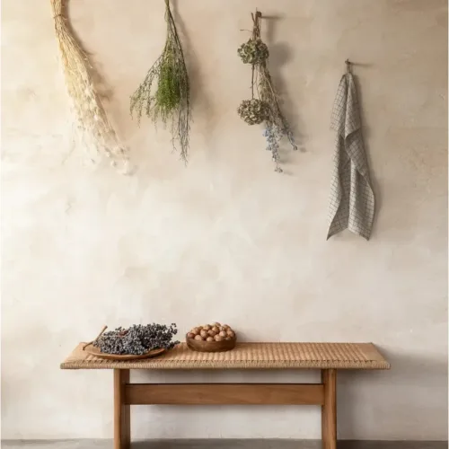 Banco de madera de teca y cuerda de papel UBUD