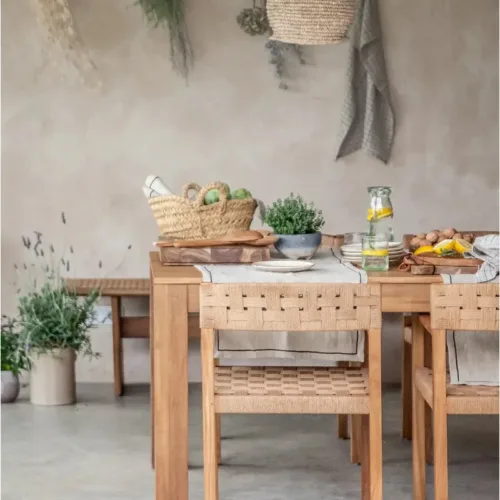 Silla de teca y cuerda Cora