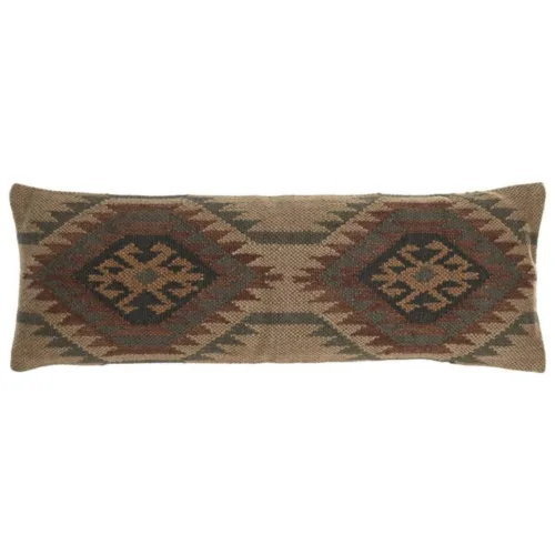 Cojín kilim de lana y yute multicolor 30X85