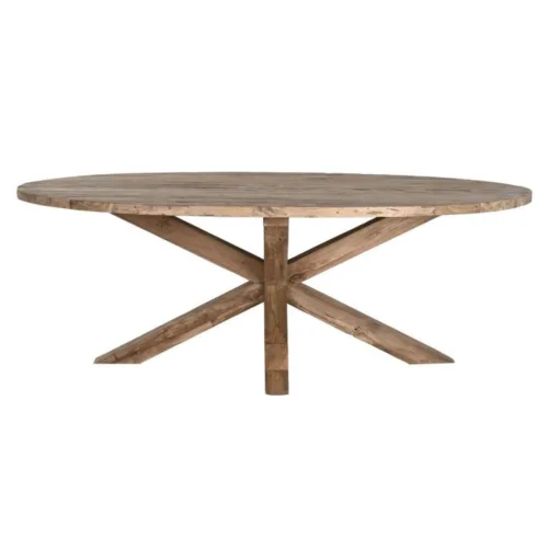 Mesa comedor de teca ovalada 220X120X78