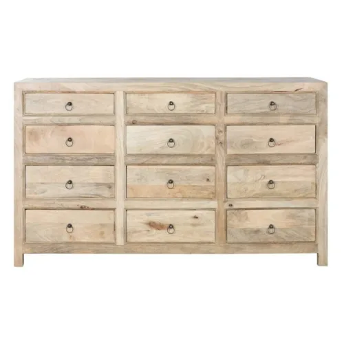 Cómoda de madera de mango con cajones 150X45X83