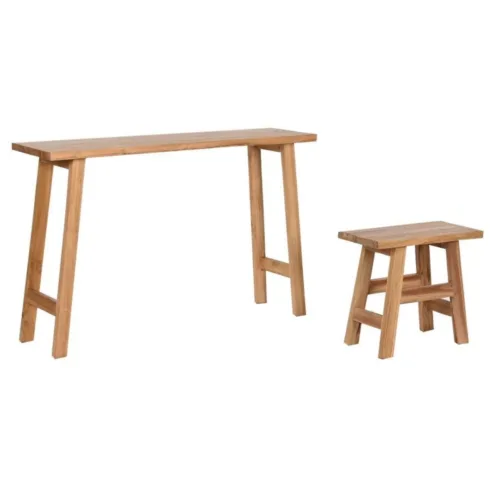 Consola de teca y mesita auxiliar