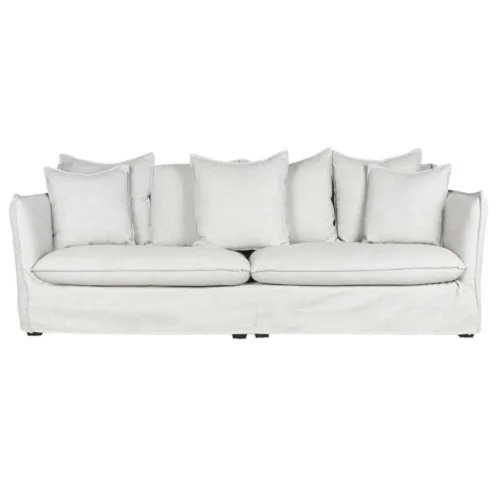 Sofá de lino con 7 cojines 260X110X86