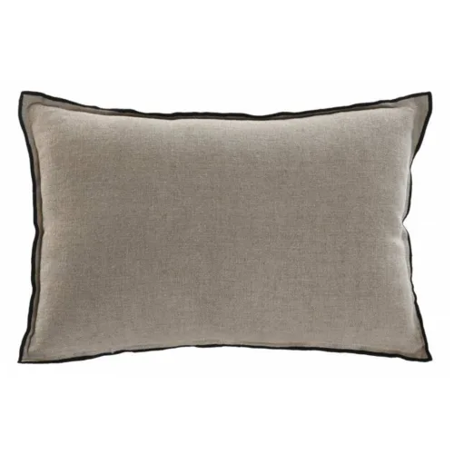 Cojín de lino filo negro 60X8X40