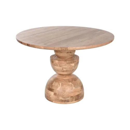 Mesa redonda de comedor de acacia 115cm