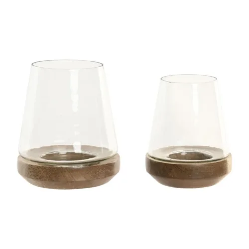 PORTAVELA SET 2 MANGO CRISTAL 12X12X15 NATURAL