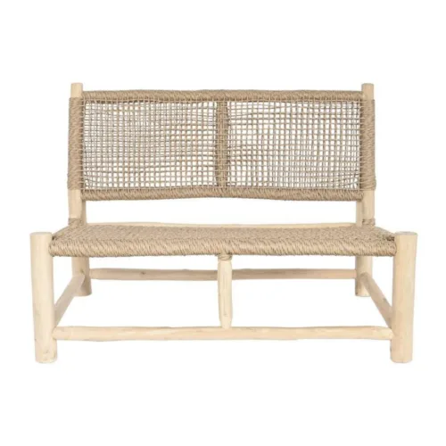 Sillón de teca y fibra natural 120X81X84