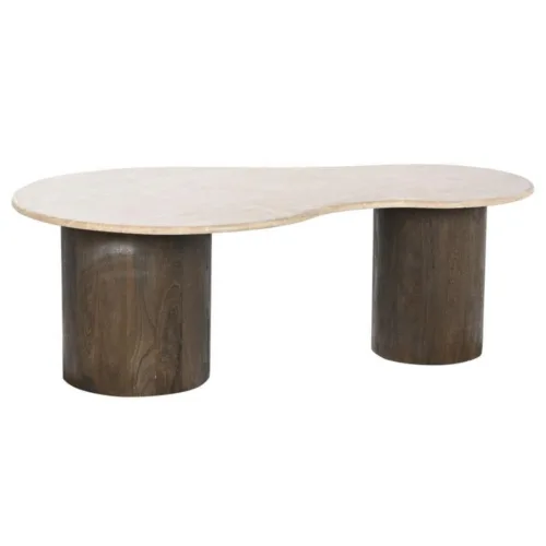 Mesa de centro de mango y piedra 120X70X53