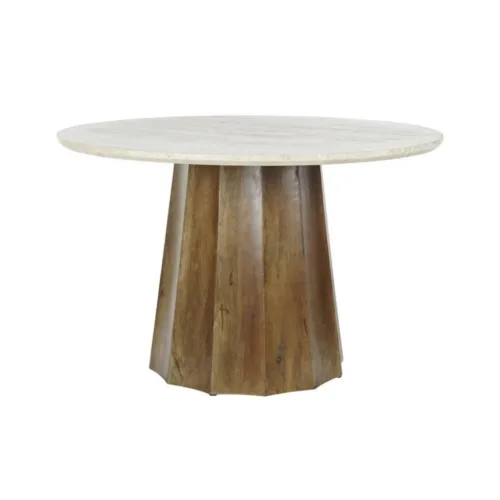 Mesa de comedor de mango y mármol 120X120X78