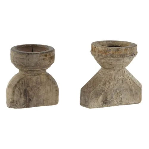 Portavelas de teca (pieza única)