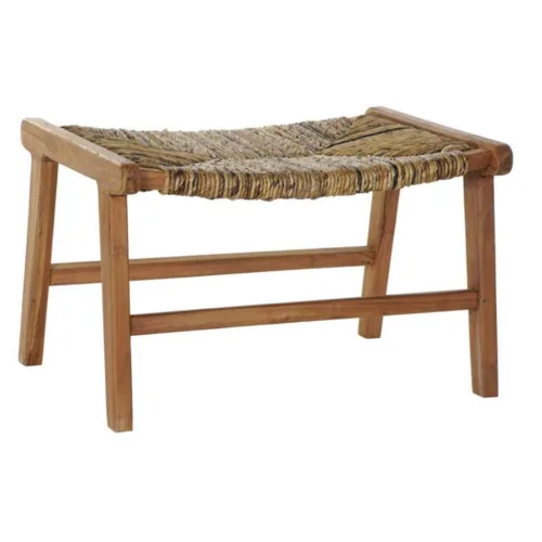 Descalzadora de madera de teca y fibra 65X47X40