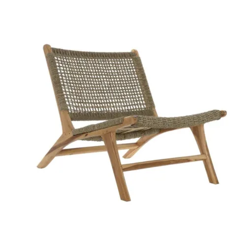 Butacca de teca y ratán 65X80X68