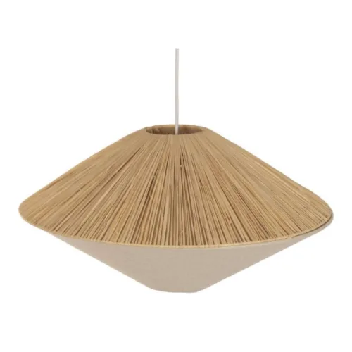 Lámpara de techo de rafia y tela 58X58X115