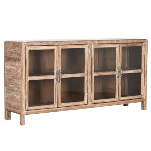 Buffet de teca reciclada y cristal 170X38X85