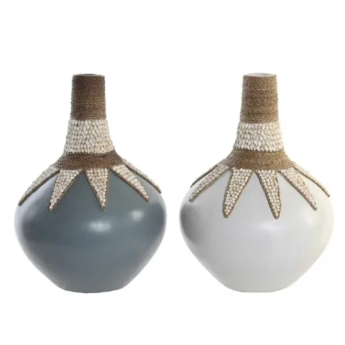 JARRON BAMBU CONCHAS 30X30X40 2 SURT.