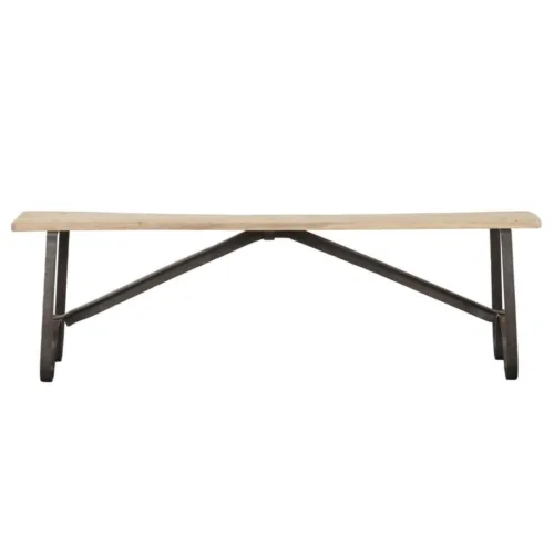 Banco de teca y hierro 155X38X44