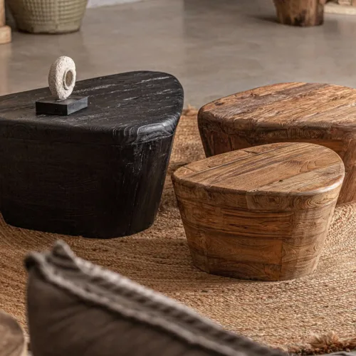 Mesa de centro de madera de teca negra Lestans