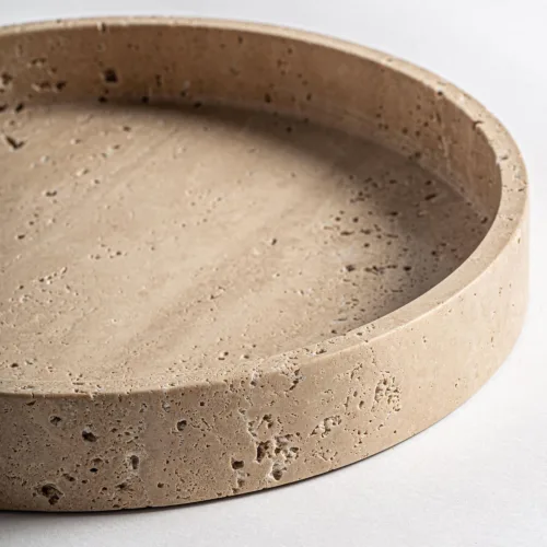 Bandeja de mármol beige Tetbury 32 cm