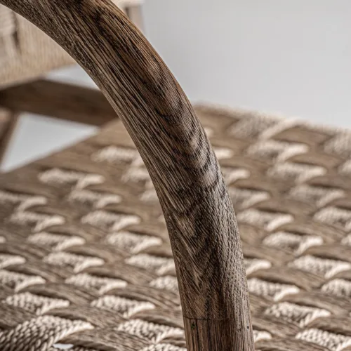 Sillón de madera de roble y cuerda Larreule