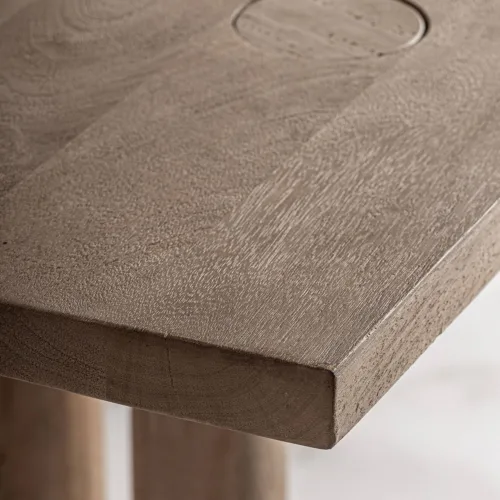 Mesa de comedor de madera y travertino Jacquard 250 cm