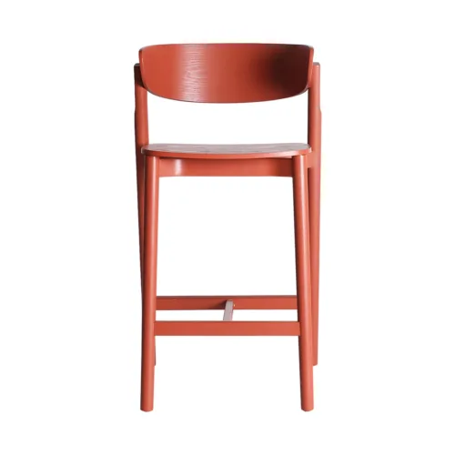 Taburete de madera rojo coral Vreden