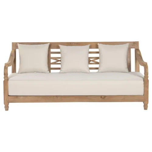 Sofá de teca con cojín 190X75X85