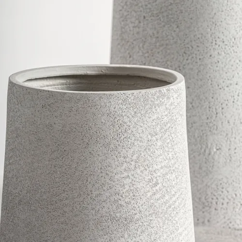 Set de 2 maceteros de cerámica gris Nova