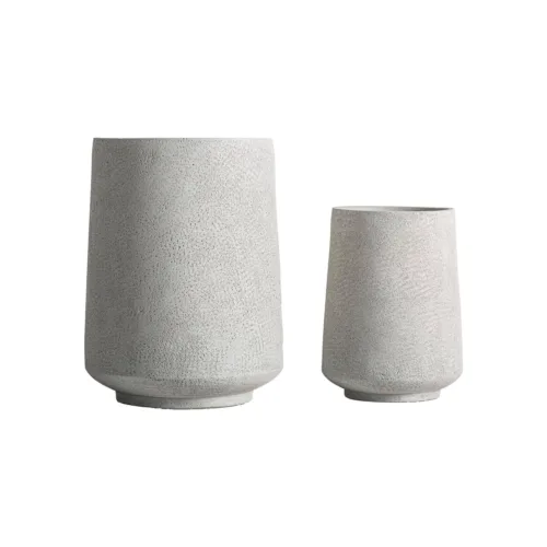 Set de 2 maceteros de cerámica gris Nova