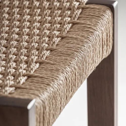 Taburete de roble y fibra Flaeh