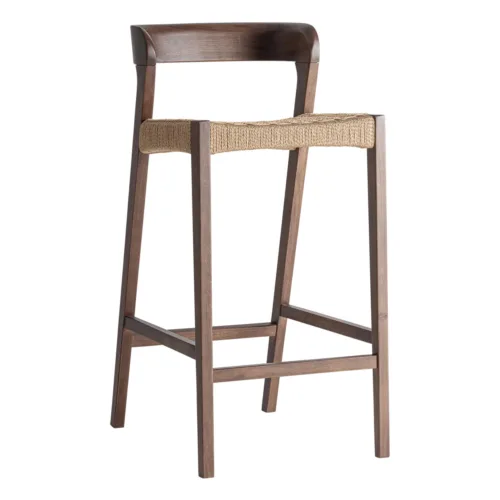 Taburete de roble y fibra Flaeh