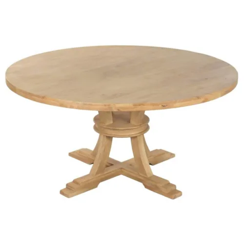 Mesa redonda de comedor de madera maciza 150cm