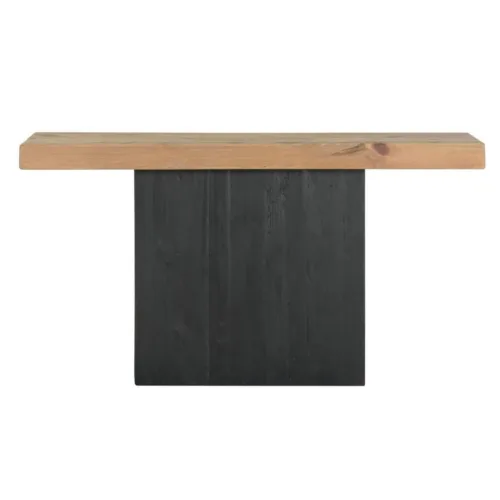 Consola negra y madera 140X40X75