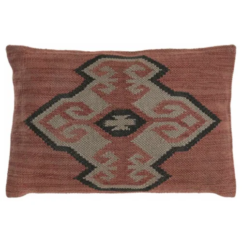Cojín kilim de lana y yute rojo 40X60