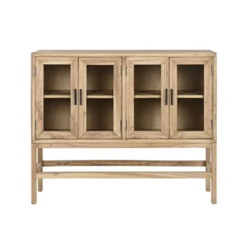 Buffet de madera mindi y cristal 120cm