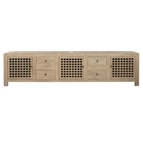 Mueble TV de olmo macizo 240X44X60