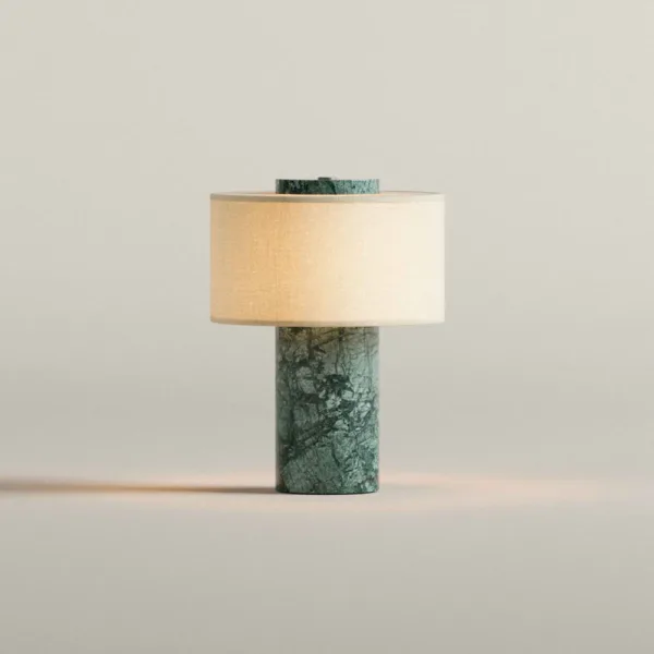 Lámpara portátil de mármol y lino Auríe Verde