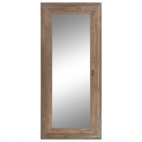 ESPEJO TECA RECICLADA CRISTAL 80X3X180 NATURAL