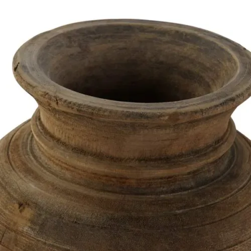 Jarrón de teca antiguo Nepal 25X25X25