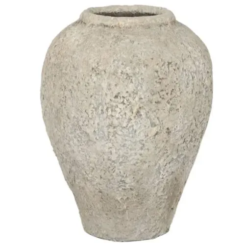 JARRON TERRACOTA 41X41X57 L HECHO A MANO GRIS