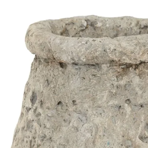 JARRON TERRACOTA 25X25X51 M HECHO A MANO GRIS