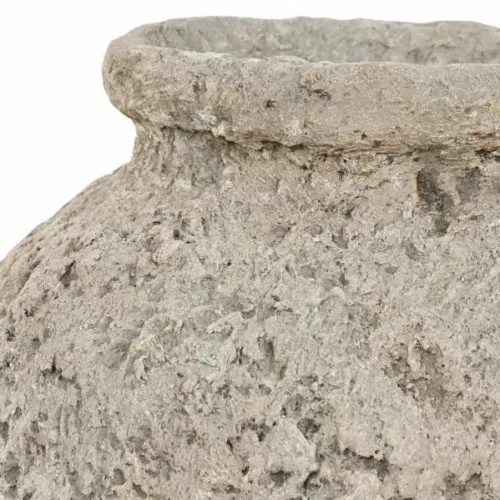 JARRON TERRACOTA 25X25X50 M HECHO A MANO GRIS