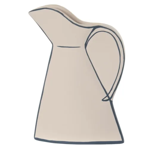 JARRON TERRACOTA 17X5X25 JARRA PINTADO MANO CRUDO